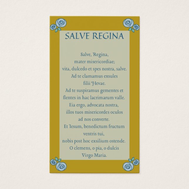 Salve Regina Latino - Cartão de Oração (Frente)