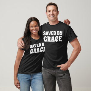 SALVO POR t-shirts GRACE, Camisetas cristãs