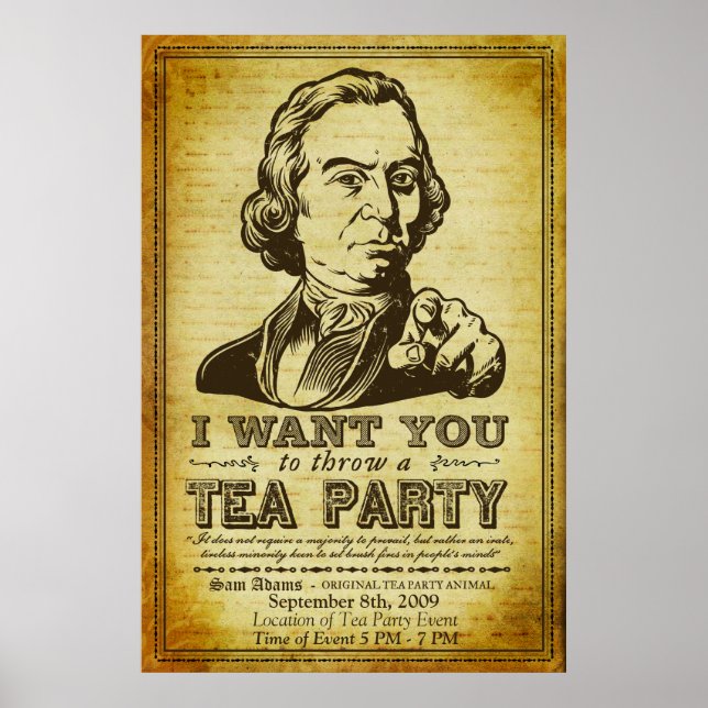 Sam Adams Tea Party Customable Event Poster (Frente)