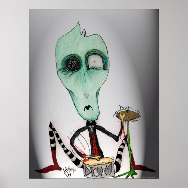 Sam- Ghoulie Drummer Art Poster por Tricia Martin (Frente)