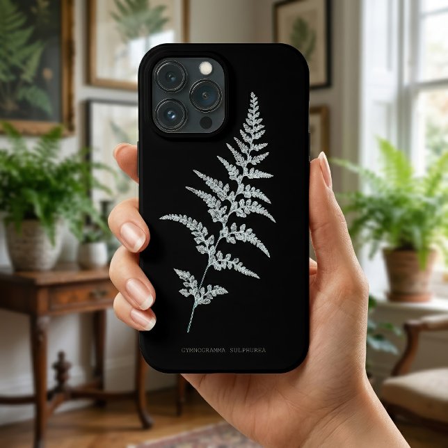 Samambaia-dourada-jamaicana, Gymnogramma Sulphurea (Jamaican Goldback Fern, Gymnogramma Sulphurea. iPhone Case)