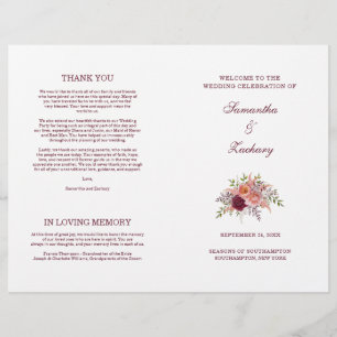 Samantha Elegant Burgundy - Programa de Casamento