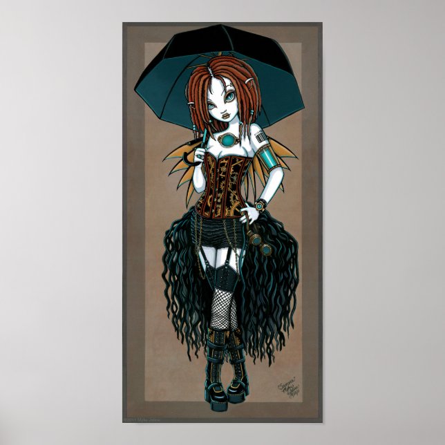 "Samara" Steampunk Cyber Fairy Poster (Frente)