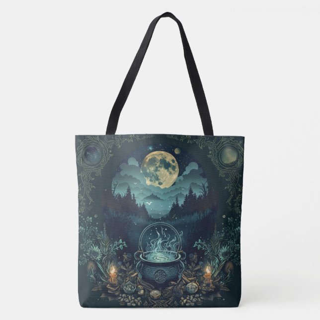 Samhain Tote Bags nórdico - Design de Caldeirão de (Frente)