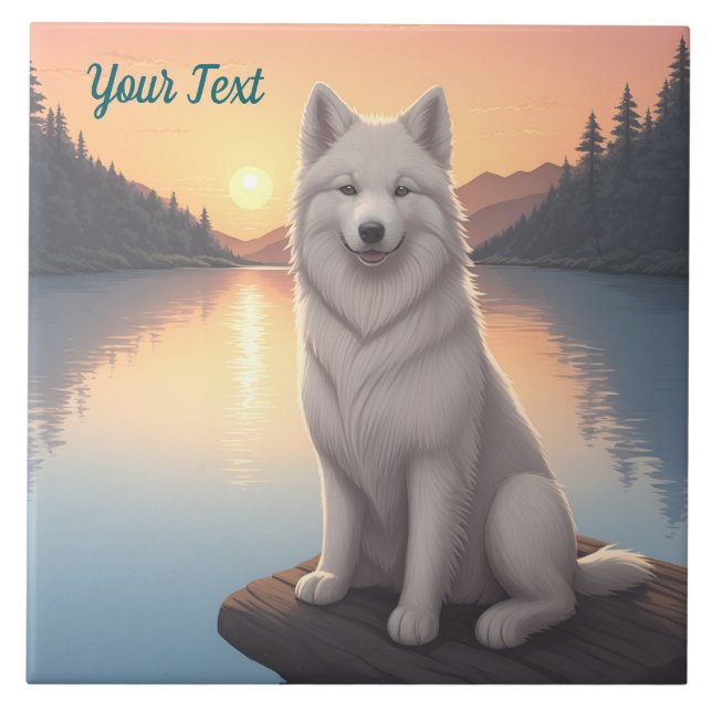 Samoyed by Lake (Frente)