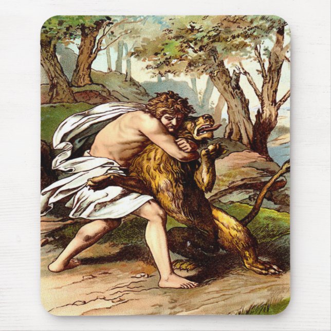 samson que mata um mousepad pequeno do leão (Frente)