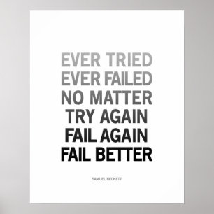 Samuel Beckett cita poster preto e branco