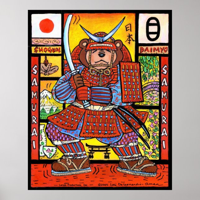 Samurai Bear Impressão (Frente)