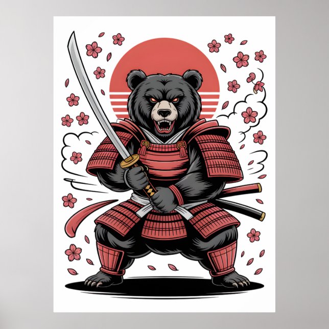 Samurai Bear  Poster (Frente)