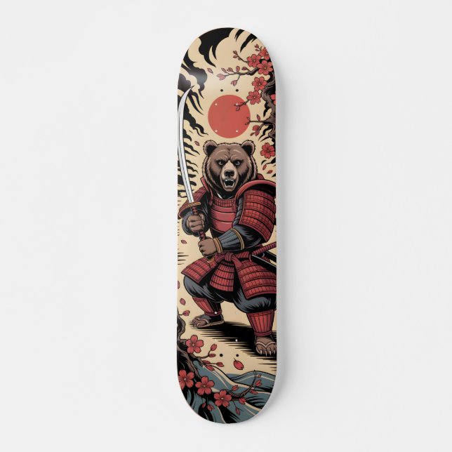 Samurai Bear warrior Skateboard (Frente)
