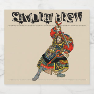 Samurai Breer Beer Bottle Rótulo