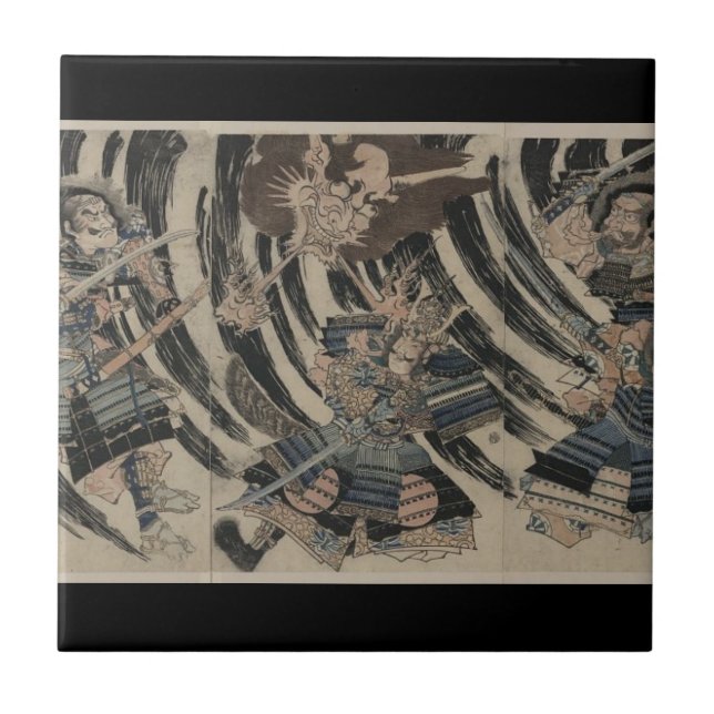 Samurai e demónio cerca de 1818 (Frente)