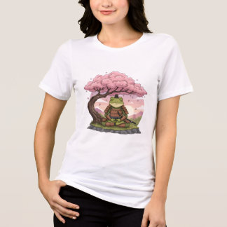 Samurai Frog Meditating Cute Funny White Womens