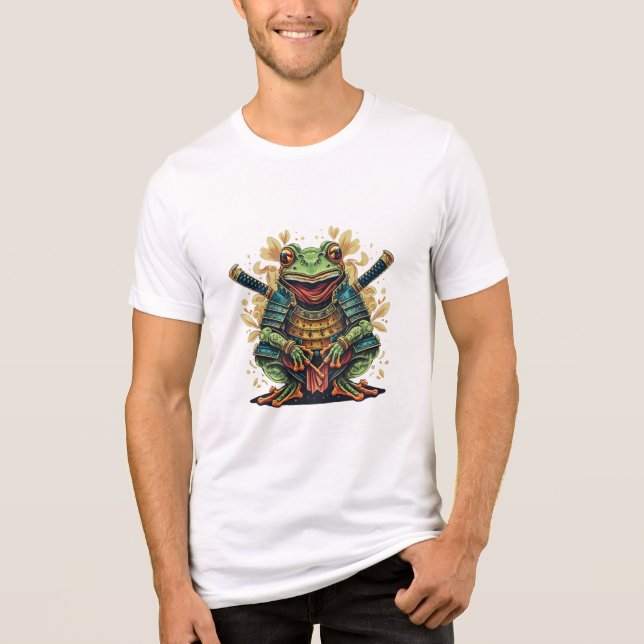 Samurai frog warrior Bella+Canvas Tri-blend T-Shir (Frente)