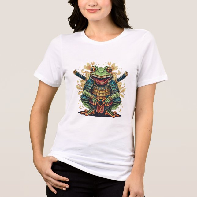Samurai frog warrior Women's Tri-blend T-Shirt (Frente)