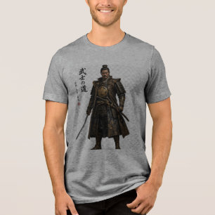 Samurai Guerreiro Ninja Masculino Tri-Blend Japonê
