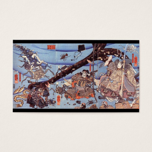 Samurai Japan Painting c. década de 1800 (Frente)
