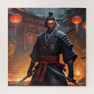 Samurai japonês pronto para a guerra Quebra-cabeça