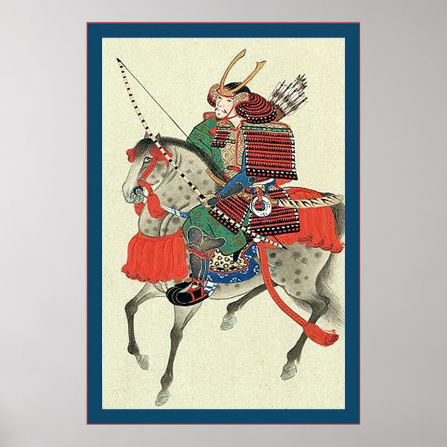 Samurai japonês ~ Vintage Impressão japonês (Frente)