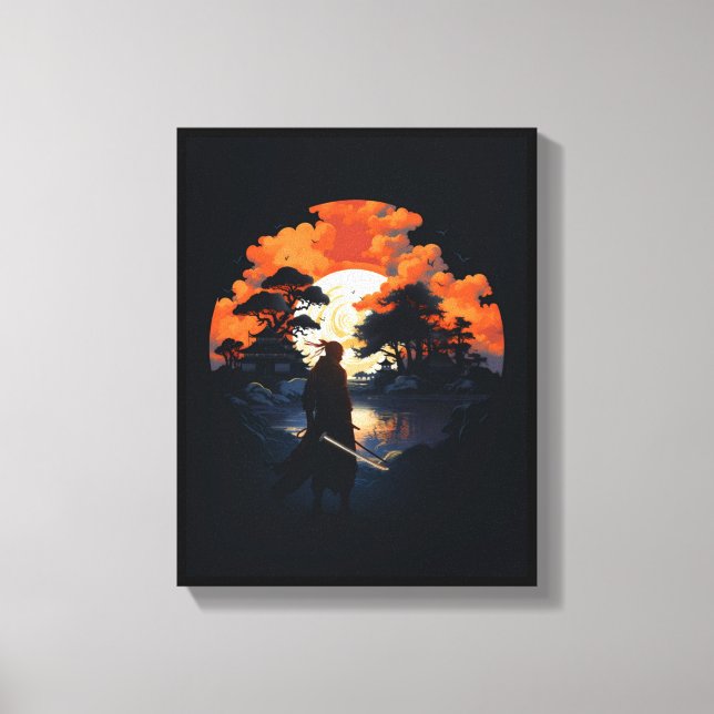 Samurai Katana Japão Ninja Warrior Canvas Impressã (Frente)
