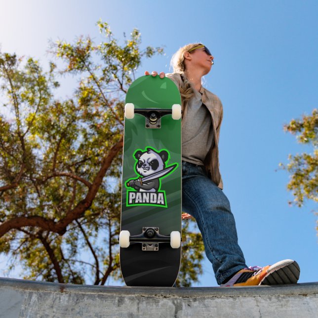 Samurai Panda Mascot Esport Skateboard (Ao ar livre 1)