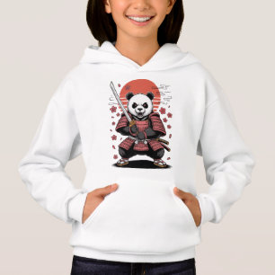 Samurai Panda Urso Menina Capuz de Moletom