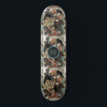 Samurai Personalizado E Skateboard De Serpentes<br><div class="desc">Samurai e skate de arte cobra asiática personalizados com suas iniciais no meio.</div>