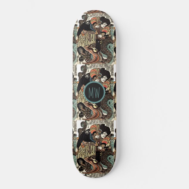 Samurai Personalizado E Skateboard De Serpentes (Frente)