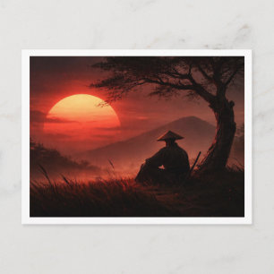 Samurai solitário. Cartão postal