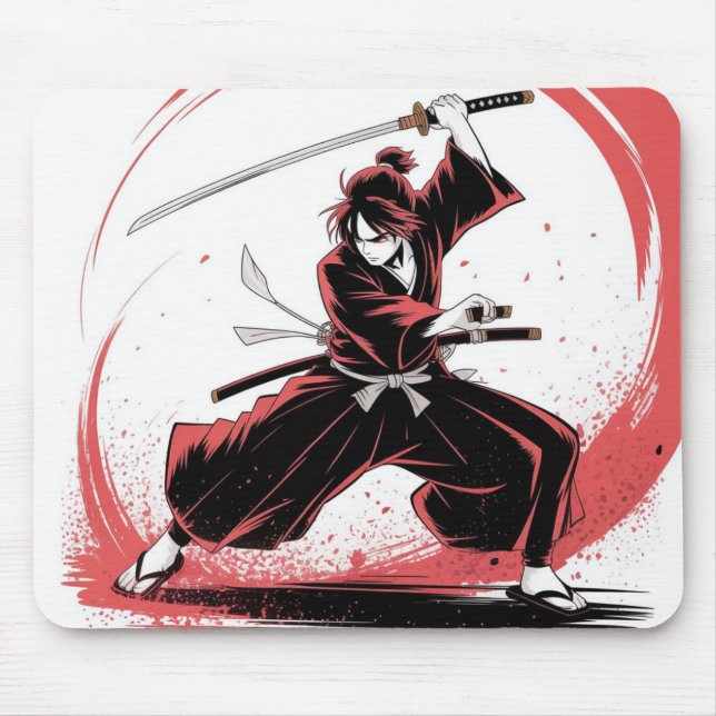 Samurai Warrior Anime Mousepad (Frente)