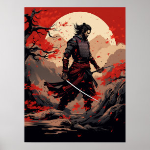 Samurai Warrior no Sunset Poster