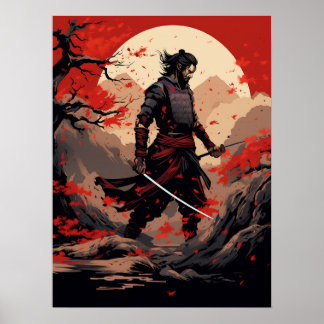 Samurai Warrior no Sunset Poster