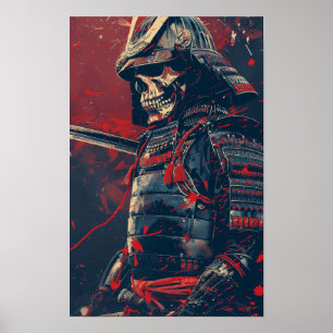 Samurai Warrior Skull Legal Illustration Poster