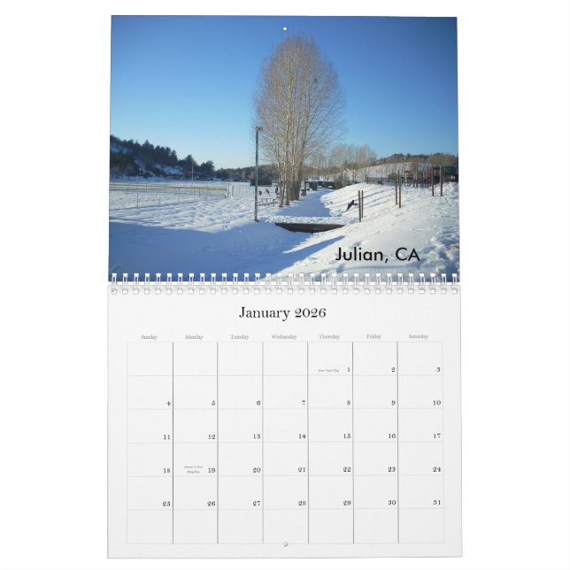 San Diego, calendário de CA (Jan 2026)