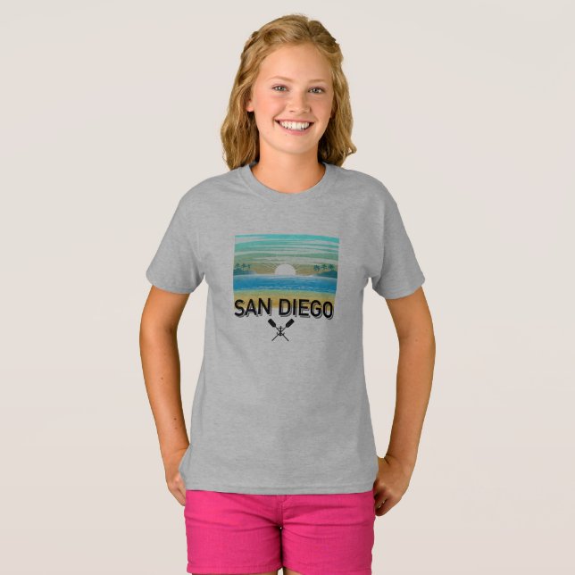 San Diego Design - Camisa T Básica Para Meninas (Frente Completa)