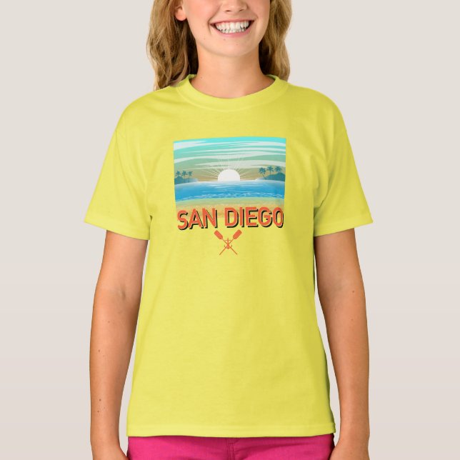 San Diego Design - Camisa T Básica Para Meninas (Frente)