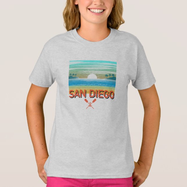 San Diego Design - Camisa T Básica Para Meninas (Frente)