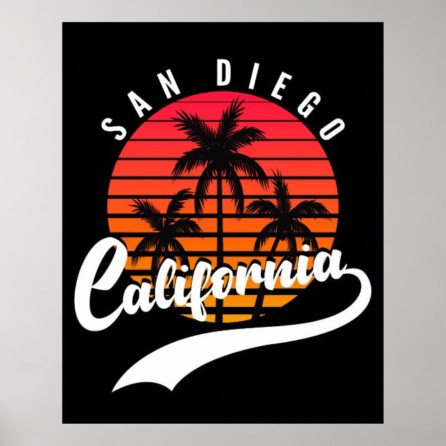 San Diego Retro Sunset Poster (Frente)