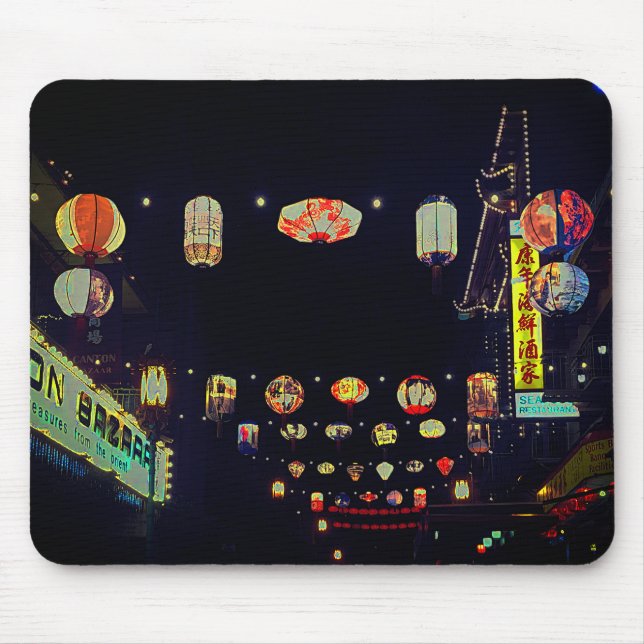 San Francisco Chinatown Lanterna #5 Mouse Pad (Frente)
