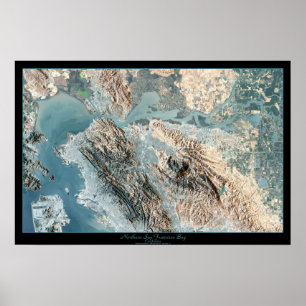 San Francisco do norte, impressão satélite de CA