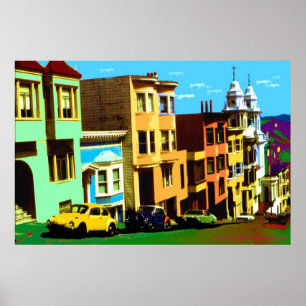 San Francisco Nob Hill 69 - impressão do pop art