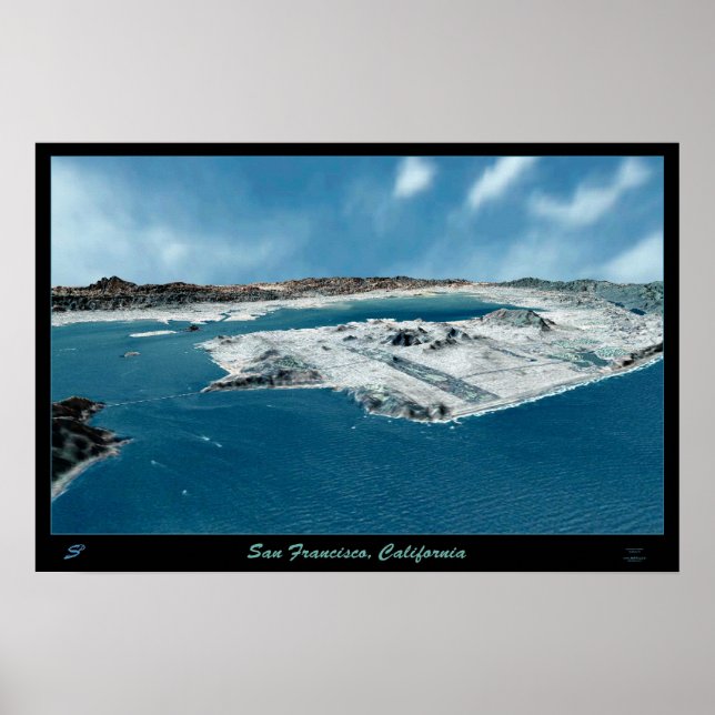 San Francisco, poster de satélite CA (Frente)