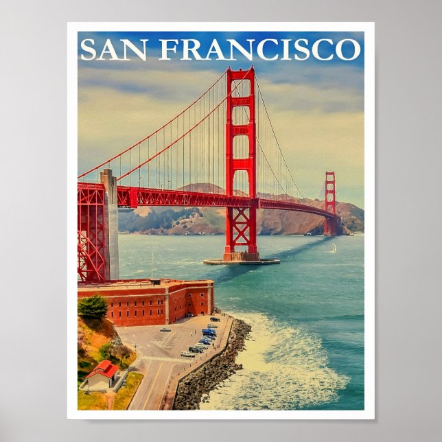 San Francisco, Poster de viagens da ponte Ouro 2 (Frente)