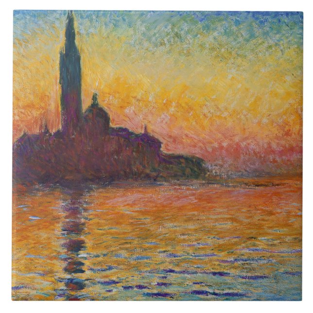 San Giorgio Maggiore em Dusk (por Claude Monet) (Frente)
