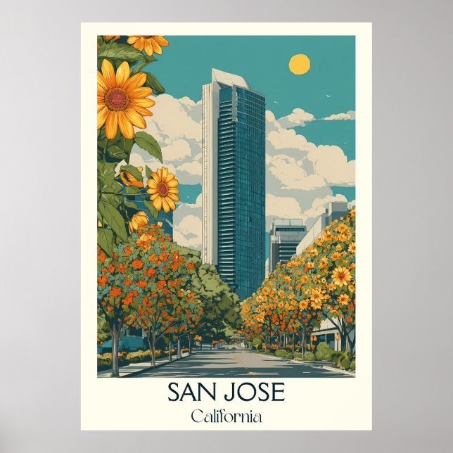 San Jose California Art Impressão | Vale do Silíci (Frente)