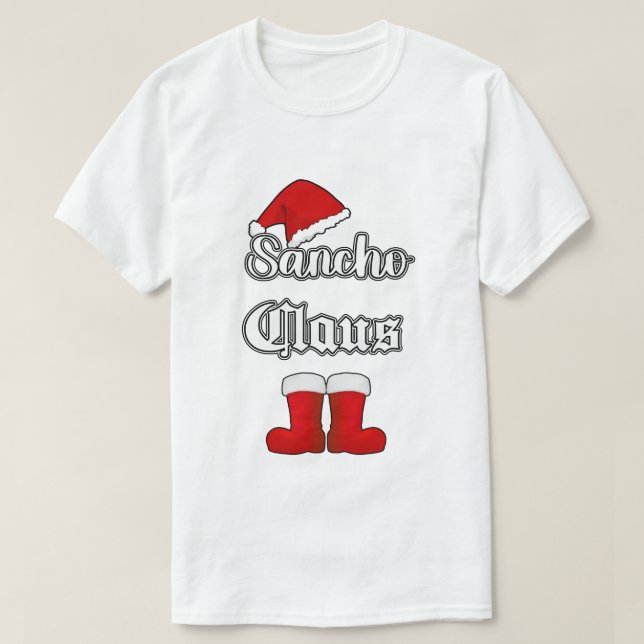 Sancho Claus Engraçado Camisa de Natal (Frente do Design)