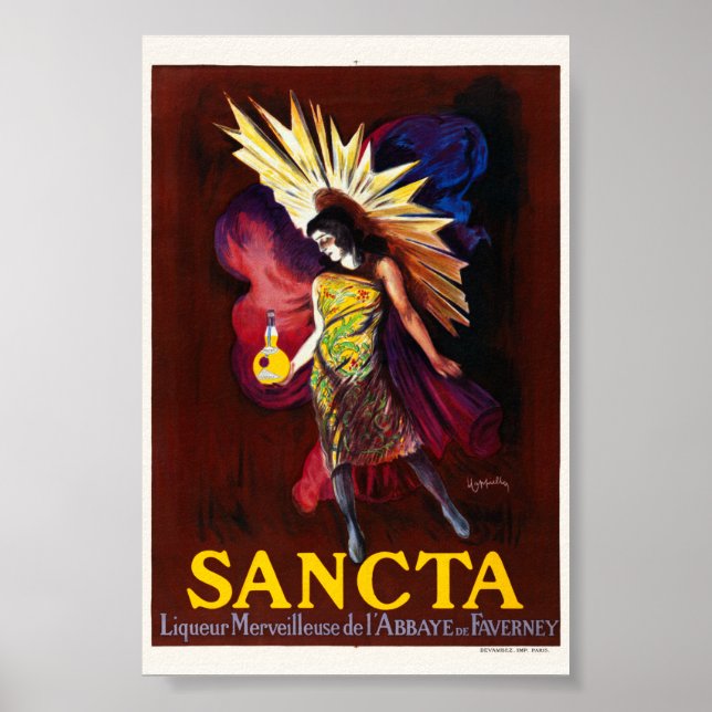Sancta Liqueur França Poster vintage 1925 (Frente)