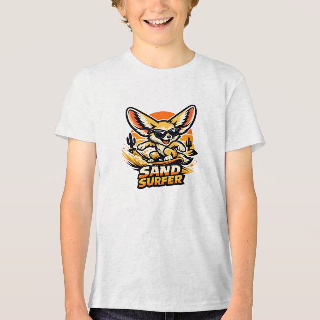 Sand Surfer Fennec Fox Desert Surfing Cartoon Desi (Frente)