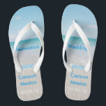 Sandálias da praia do casamento do destino<br><div class="desc">Sandálias/chinelos da praia do casamento do destino com data & o destino Wedding personalizados</div>
