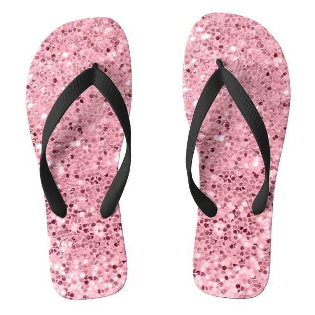 Sandálias de Flipflop Personalizadas Rosa com bril (Pé da cama)